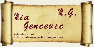 Mia Genčević vizit kartica